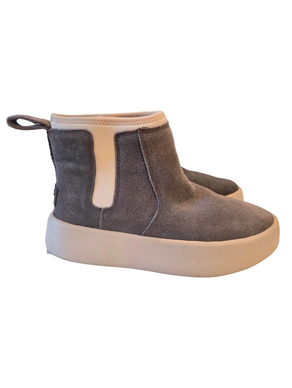 UGG Classic Boom Bootie Gray Suede Sheepskin Womens 5 US 3 UK Boots Casual Prep